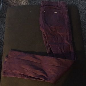 Burgundy fo-leather pants